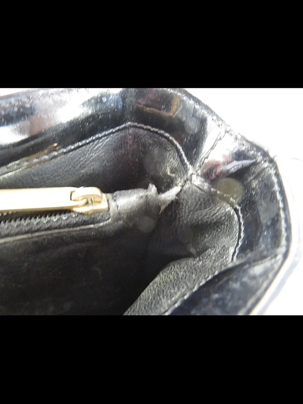 CHANEL Black Patent Tote with Embossed Logo